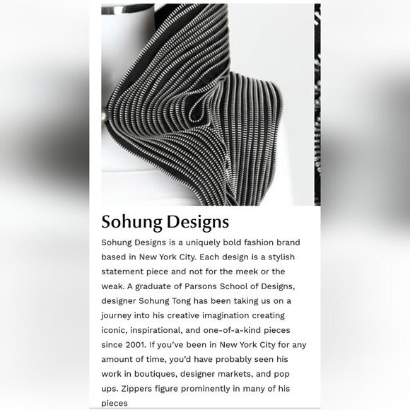 SOHUNG Designs NY NEW Black Exposed Zipper 3D Rose Artsy Designer Dress L Rare - Picture 6 of 9